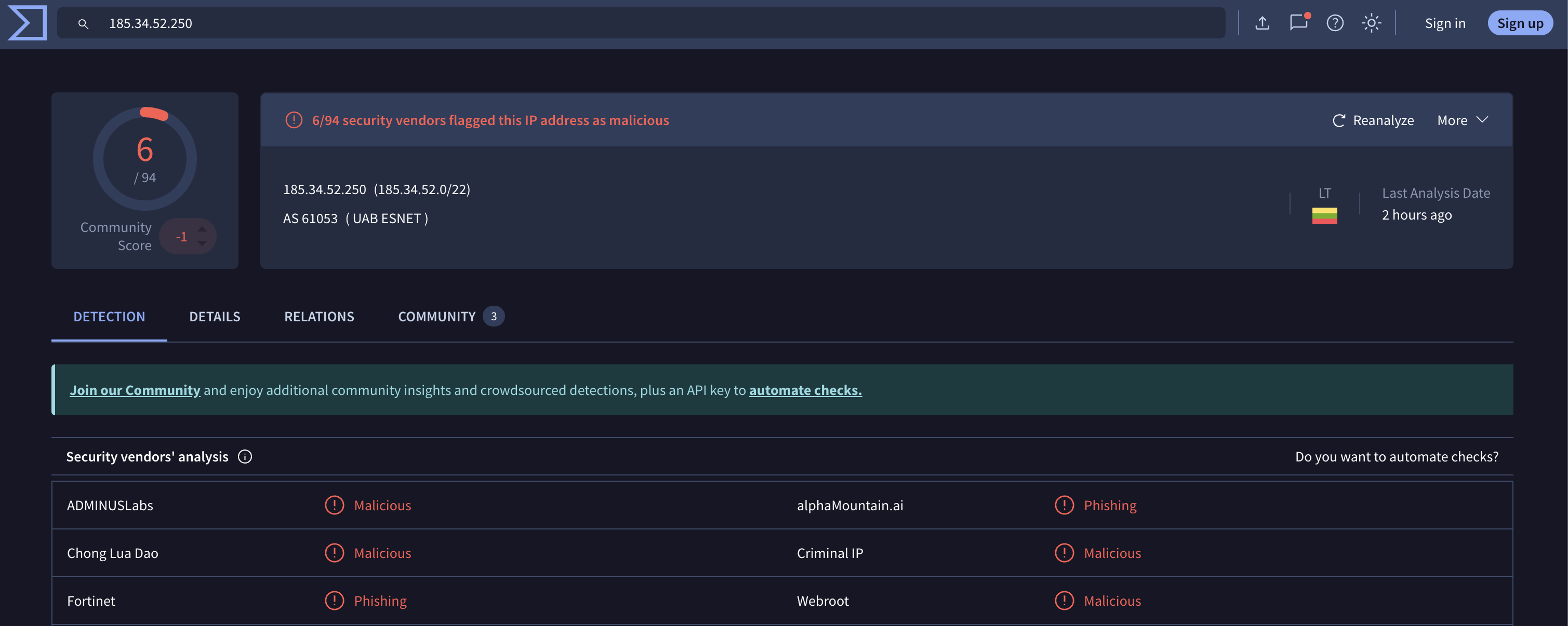 Additional 185.34.52.250 infrastructure screenshot