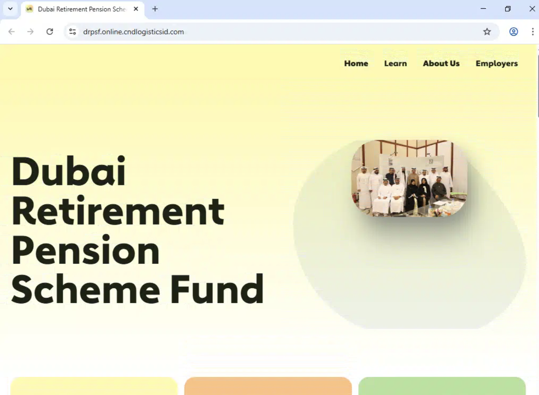 Dubai Retirement Pension Scheme Fund page served from drpsf.online.cndlogisticsid.com