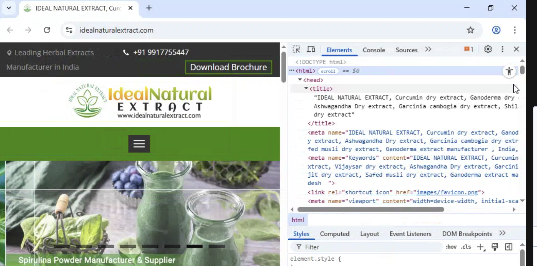 Ideal Natural Extract source site used as clone source