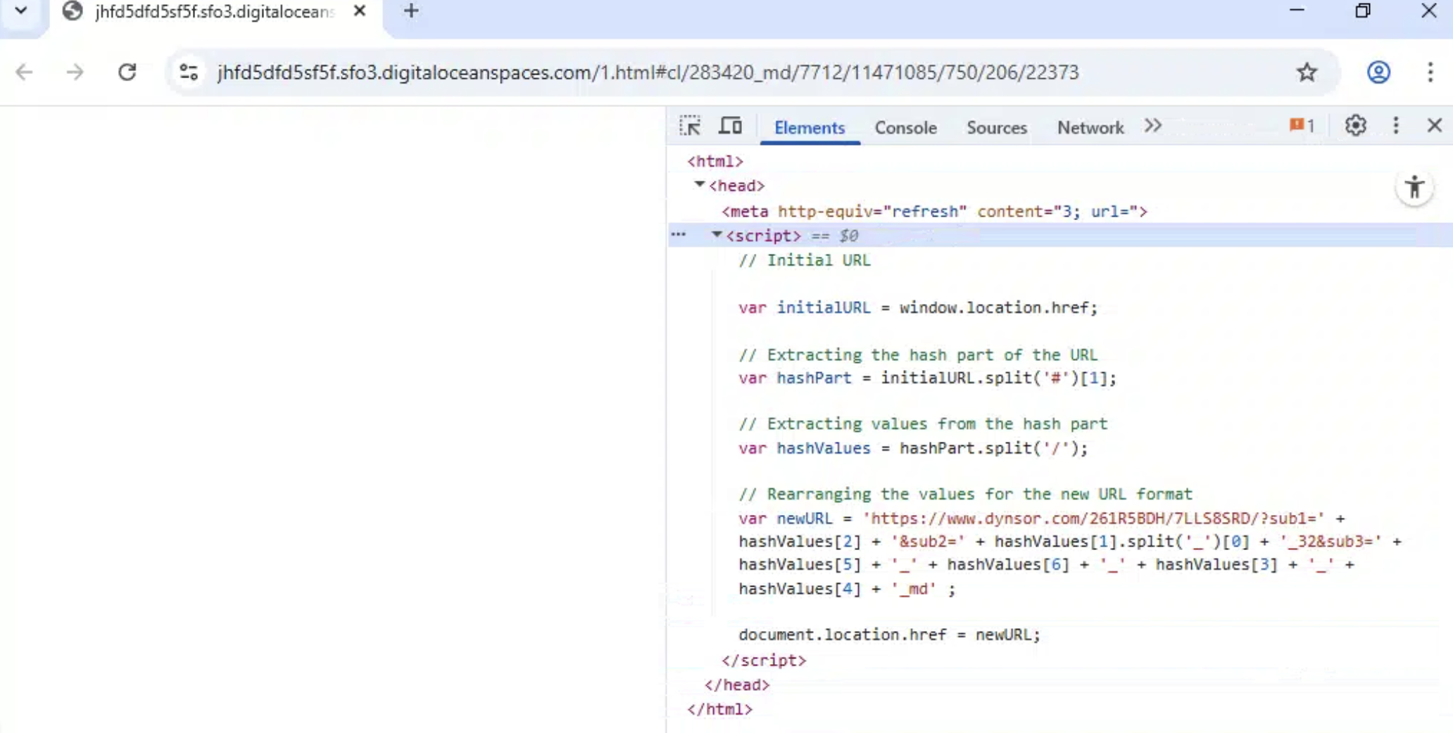 Initial link/domain click